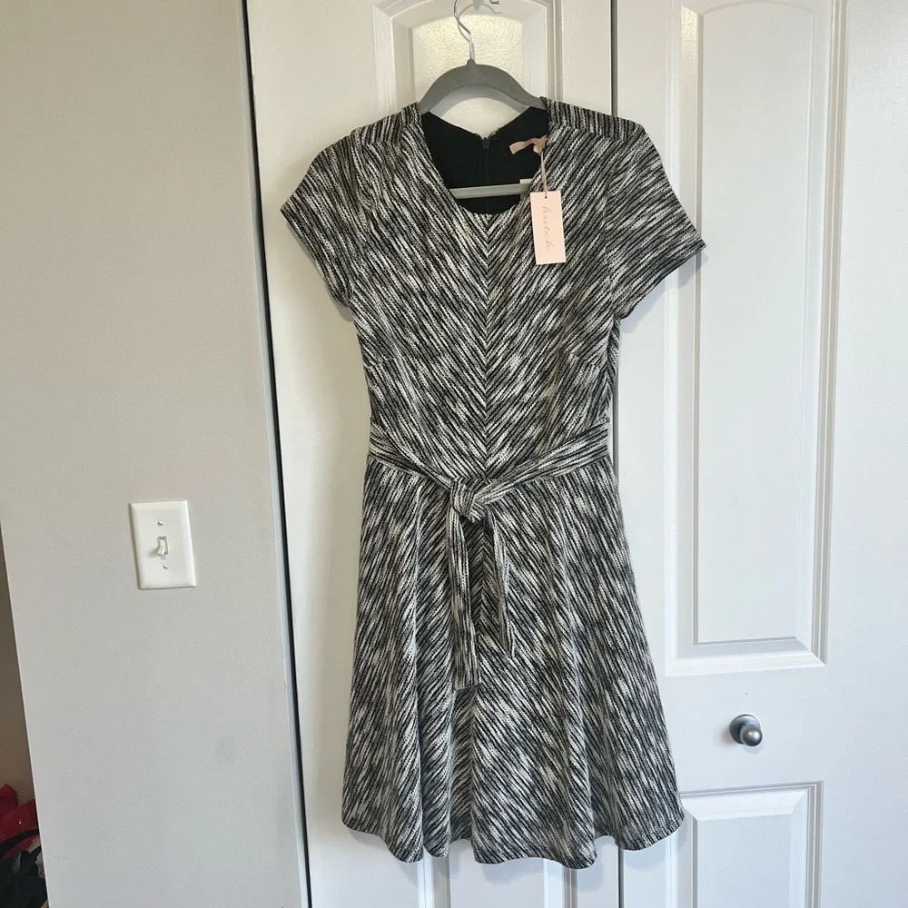 Anthropologie Hutch Dress NWT Avery Fit & Flare Black White Size M BEAUTIFUL! - Picture 10 of 11